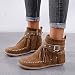 DreamedU Botas Cortas De Nieve De Mujer Flecos Retro Goticas Senderismo Trekking...