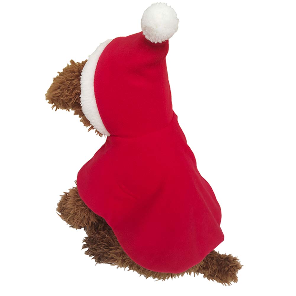 Cani Babbo Natale Costume Natale Animali Domestici Mantello Poncho Mantello con cappello Inverno Caldo rosso (L)