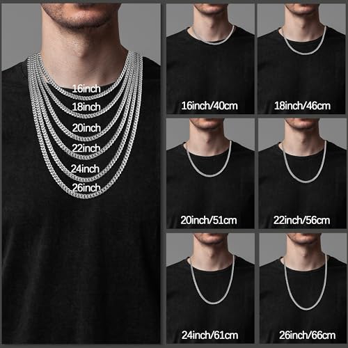 Eterjew 925 Sterling Silver Chain Necklace, 3.5mm Men's Cuban Link Chain Necklace for Men 26inches — view 5