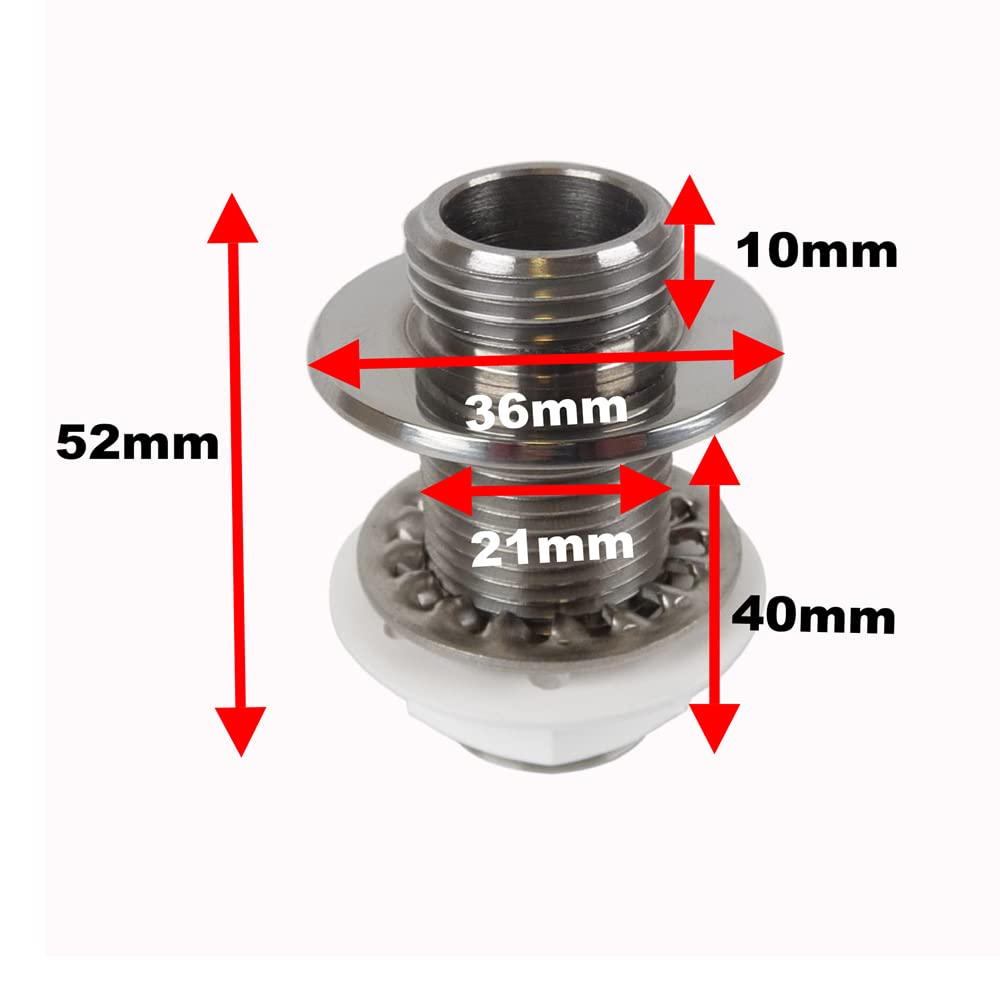 Conector de manguera de ducha a través de bañera, reemplaza a través del bisel de manguera de ducha para evitar fugas y daños por agua, acero inoxidable, fabricado en Reino Unido.