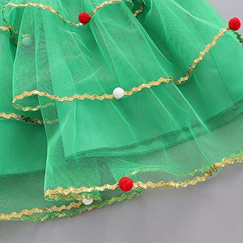 PRETYZOOM Ser 2 Christmas Tutu Dress Christmas Tree Tutu Dress Christmas Tree Tutu Dress Baby Girls Christmas Clothes Sleeve Party - Afbeelding 4