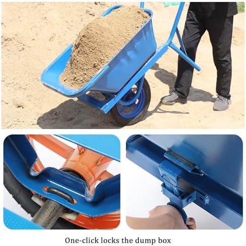 Heavy-Duty Garden Wheelbarrow – All-Terrain Pneumatic Tires, 100 Kg Capacity, Easy Assembly for Gardening, Yard Work, and Landscaping Projects