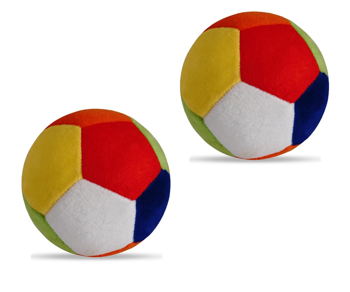 VGRASSP Baby Rattle Ball Soft Plush Stuffed Toy for Boys and Girls with Rattle Sound - Colorful Textured, Lightweight and Safe for Toddlers - Color As Per Stock - Pack of 2