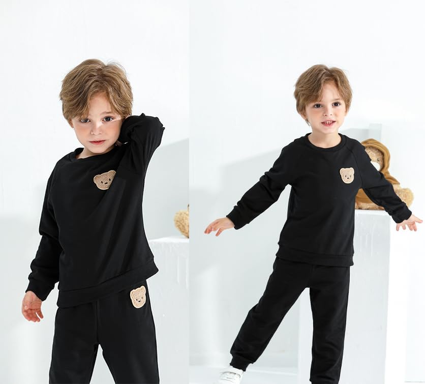 Fall Outfit for Toddler Boy Girl Long Sleeve Bear Sweatshirt Pant Sets Winter Pullover Clothes - Image 4