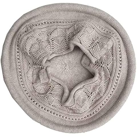 Parkhurst of Canada Cotton Knit Pointelle Topper Beret (Sandstone), One Size Cover