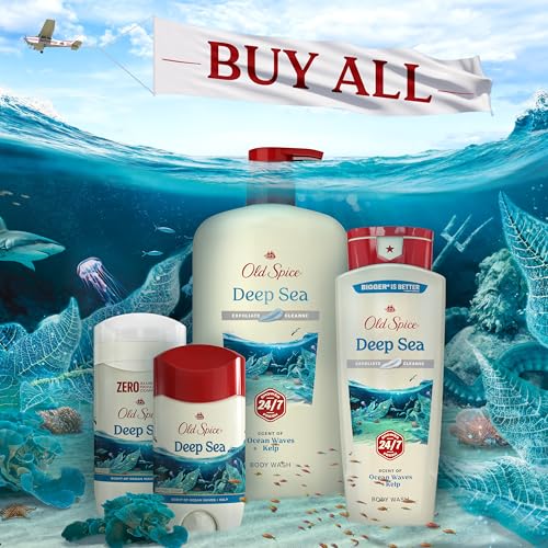 Image of Old Spice Aluminum Free Deodorant for Men, 24 /7 Lasting Freshness & Long Lasting Scent, 24 /7 Sweat & Odor Protection, Deep Sea with Ocean Waves & Kelp Scent, 3.0 oz (Pack of 1)