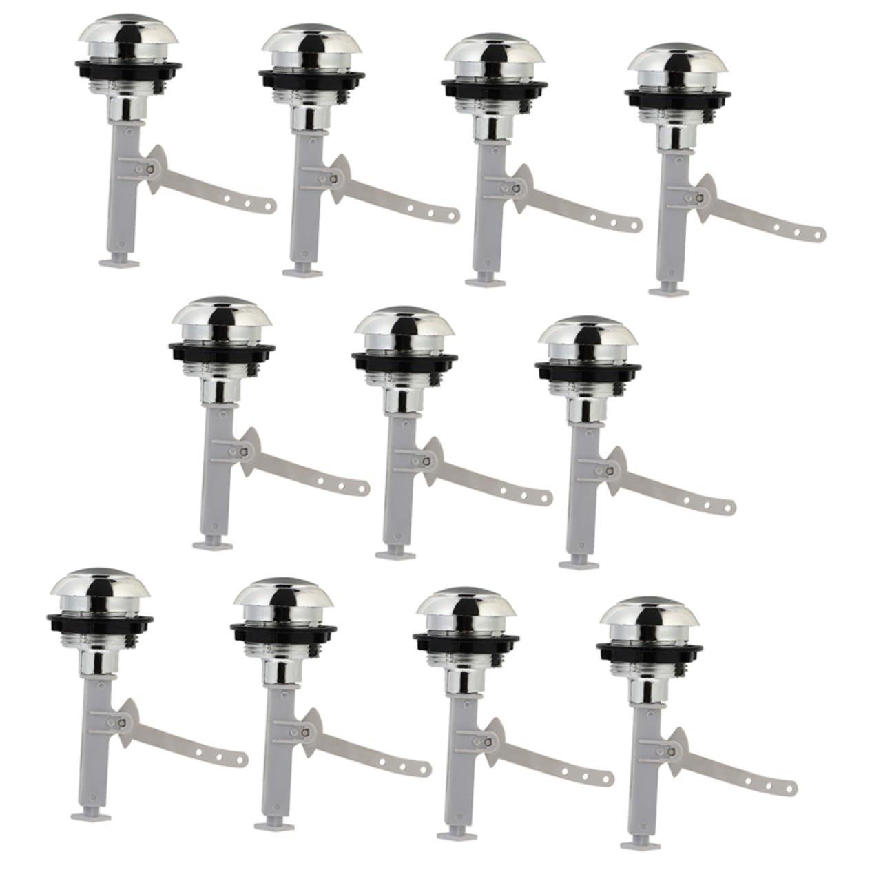 VILLCASE 3 Set Pulsante Della Toilette Pulsanti Serbatoio Wc Toilette Pulsante Parti Sostituzione Del Pulsante Di Scarico Del Gabinetto Sostituzione Del Pulsante Push Abs Argento 12 Pezzi*3