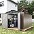 Storage Shed 8x12 FT Metal Shed Galvanised Steel Garden Shed with Lockable Doors Outdoor Waterproof Shed for Bike Storage, Tool Storage, Temporary Storage (Brown) (Black+Brown, 8 x 10 FT)