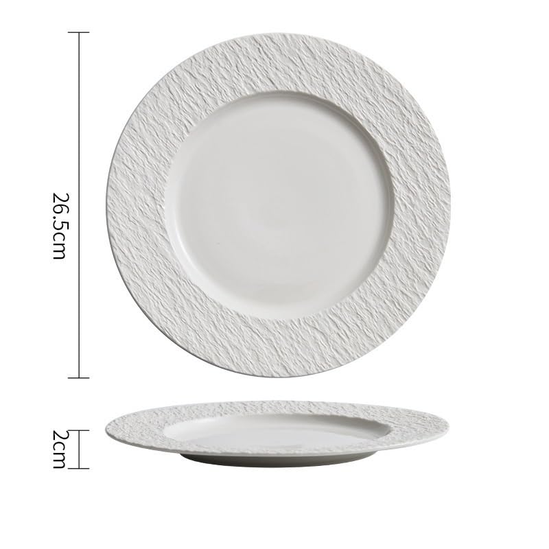 Talerze obiadowe do mięsa platerowanie zachodnie ceramiczne platerowanie domowe wykwintne talerze sałatkowe(biały)