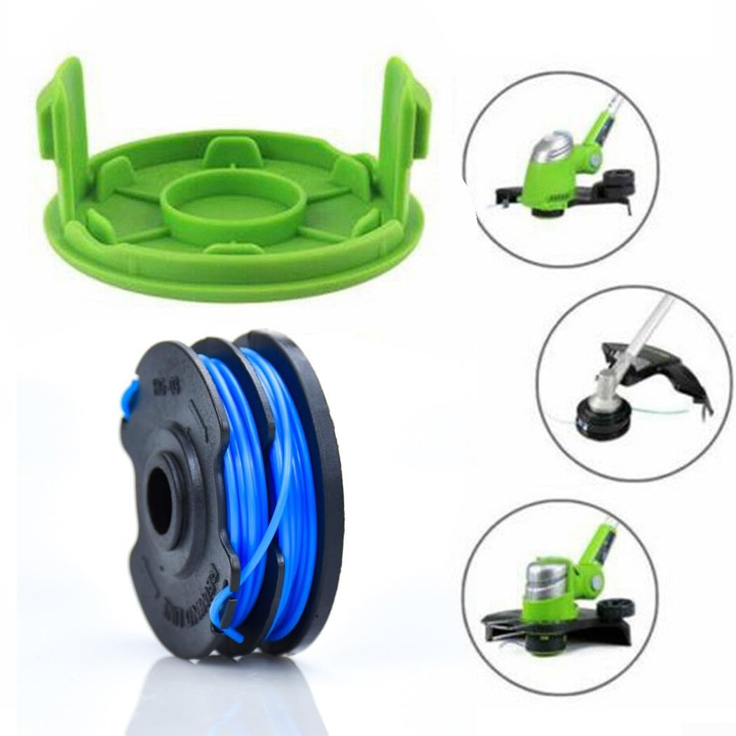 Bobina de repuesto para recortadora de césped RLT6130 con línea de corte y cubierta de carrete compatible con modelo MC489