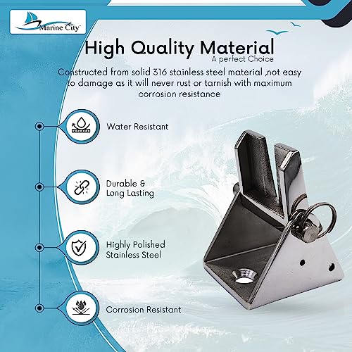 Marine City Heavy Duty 316 Stainless-Steel Anchor Chain Stopper For Marine Boat, Corrosion Free, (Size 1/4" To 3/8"),2-11/16"Width X 2-3/8" Height X 3-1/8" Depth #TOP2