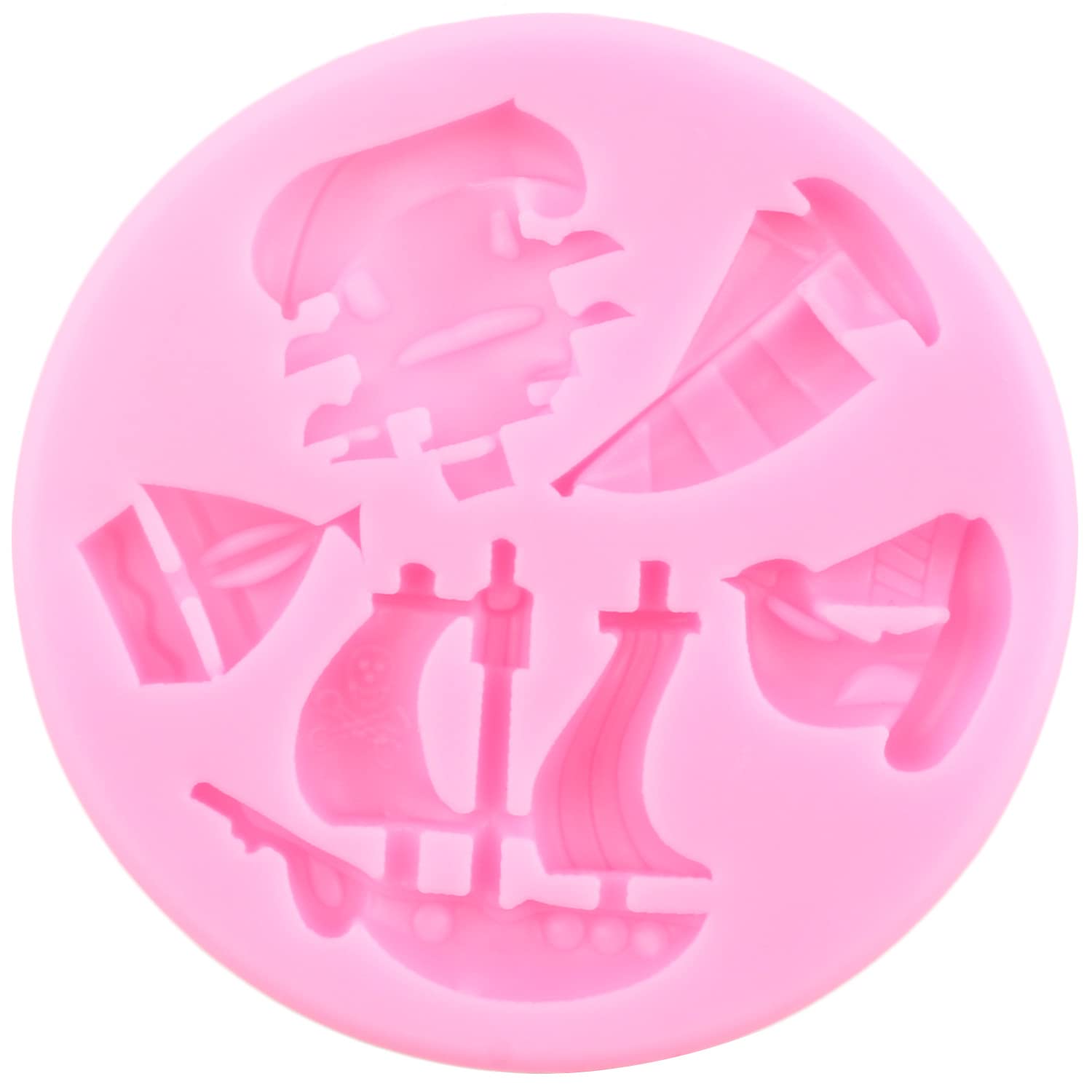 Mujiang Pirate Silicone Molds Pirate Ship Fondant Mold Sailboat Mold Sword Chocolate Mold For Cake Decorating Cupcake Topper Candy Polymer Clay Gum Paste Set Of 4 - Image 8
