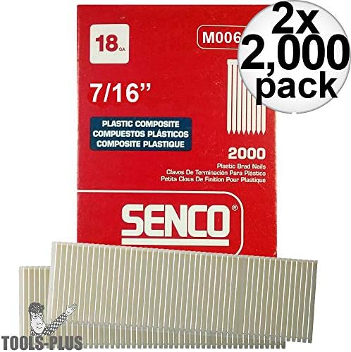 Senco M006100 2000pk 7/16" Leg 18 Gauge Plastic Composite Brad Nail 2x 2-Pack