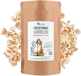 Pfotenliebe® Freeze-dried shrimp, snacks for cats and dogs, 60 g, popular snack with lots of protein, vitamin B-12, selenium and iodine product image
