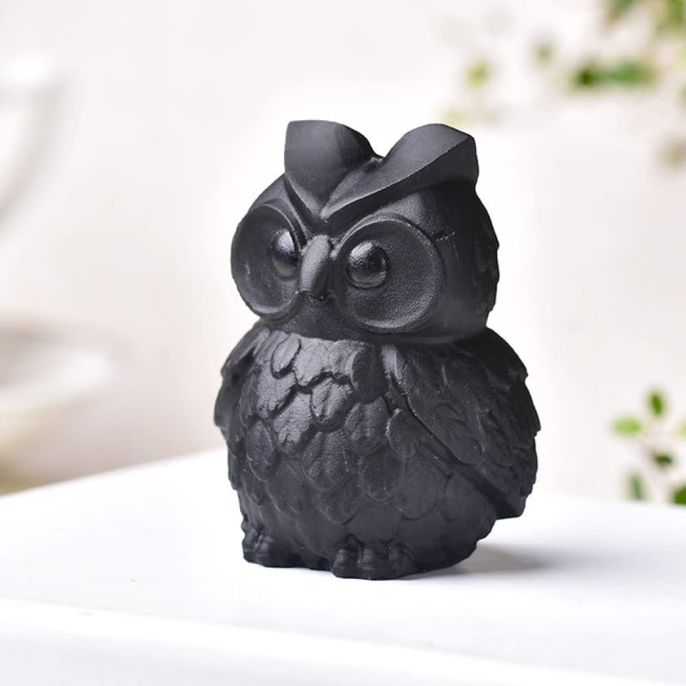 Perro de obsidiana tallado a mano Youther: artesanía fina en piedras preciosas naturales