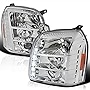 Spec-D Tuning LED Chrome Housing Clear Lens Projector Headlight Compatible with 2007-2014 GMC Yukon Models Left + Right Pair Headlamps Assembly