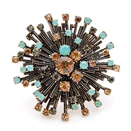 Broche fleur strass vintage en 2 couleurs pour sublimer un manteau de femme élégant