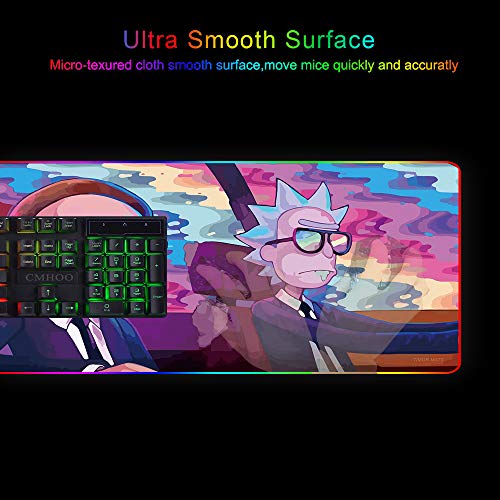 Envysun Rgb Mouse Pad Led Light Gaming Mouse Pad With Rubber Base Colorful Computer Carpet Desk Mat For Pc Laptop (31.5 11.8 Inch) (80X30 Rgmomo) #TOP3