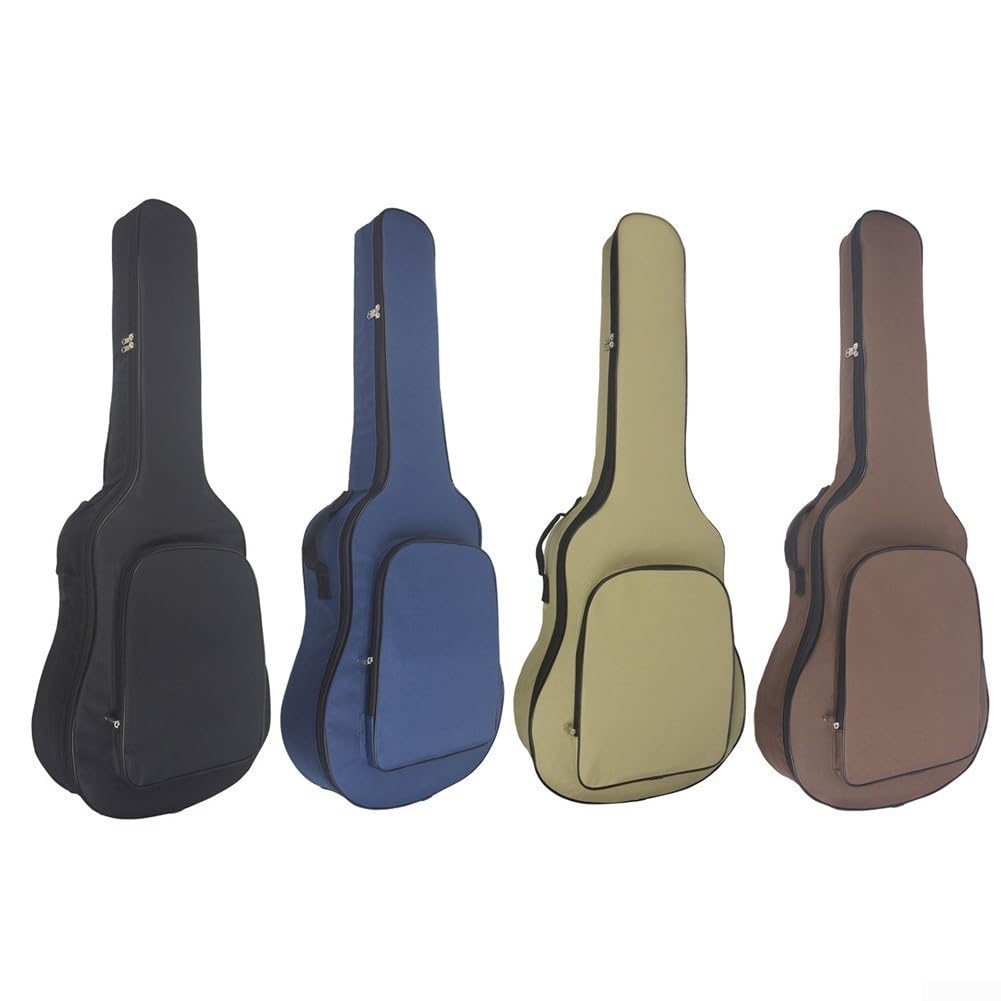 Lecreatekit Bolsa de transporte para guitarra, color negro, acolchada, tamaño estándar, funda de tela impermeable para guitarras acústicas, Brown