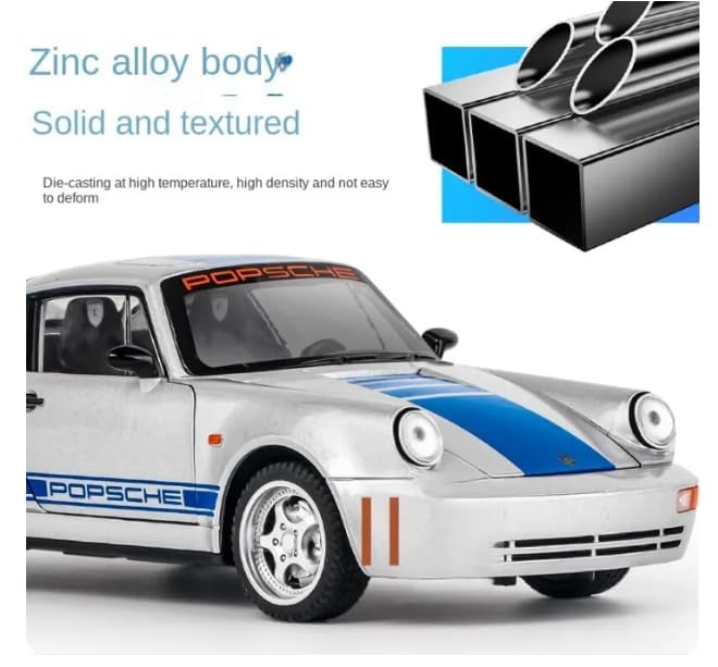 Image of Alokik Enterprise 1:24 Poarsche 964 Transformers 7 Phantom Die-Cast Model Metal Pull-Back Off-Road Car with Sound & Light and 4 Opening Doors Kids' Best Toy Vehicle Gift【Gray】