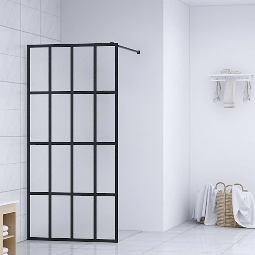 Mampara de ducha de cristal templado mate 118 x 190 cm 5 mm ESG, perfil de aluminio, perfil de aluminio ajustable, protección contra salpicaduras para baño y renovación, 4 piezas