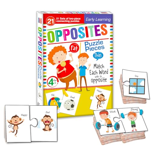 Image of Opposite Match Jigsaw Puzzle Connecting 2-piece (Set of 21 pcs) for Kids, Childrens and Toddlers - Early Learning Educational Brain Booster with Fun and Engaging - Ages 4+