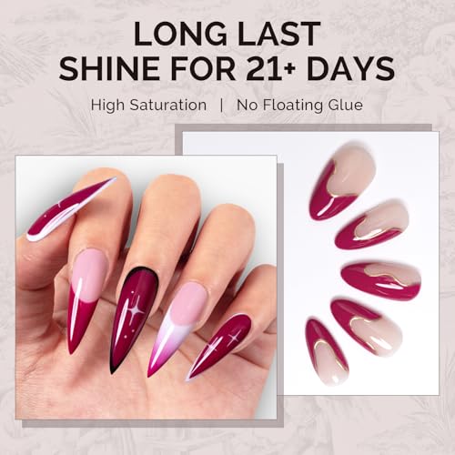 Image of MelodySusie 0.5fl oz Fuchsia Gel Nail Polish, Nails Soak Off UV LED Magenta Hot Pink Gel Polish Gift for Women Nail Art Manicure Salon DIY Nail Design Decoration at Home-A2701