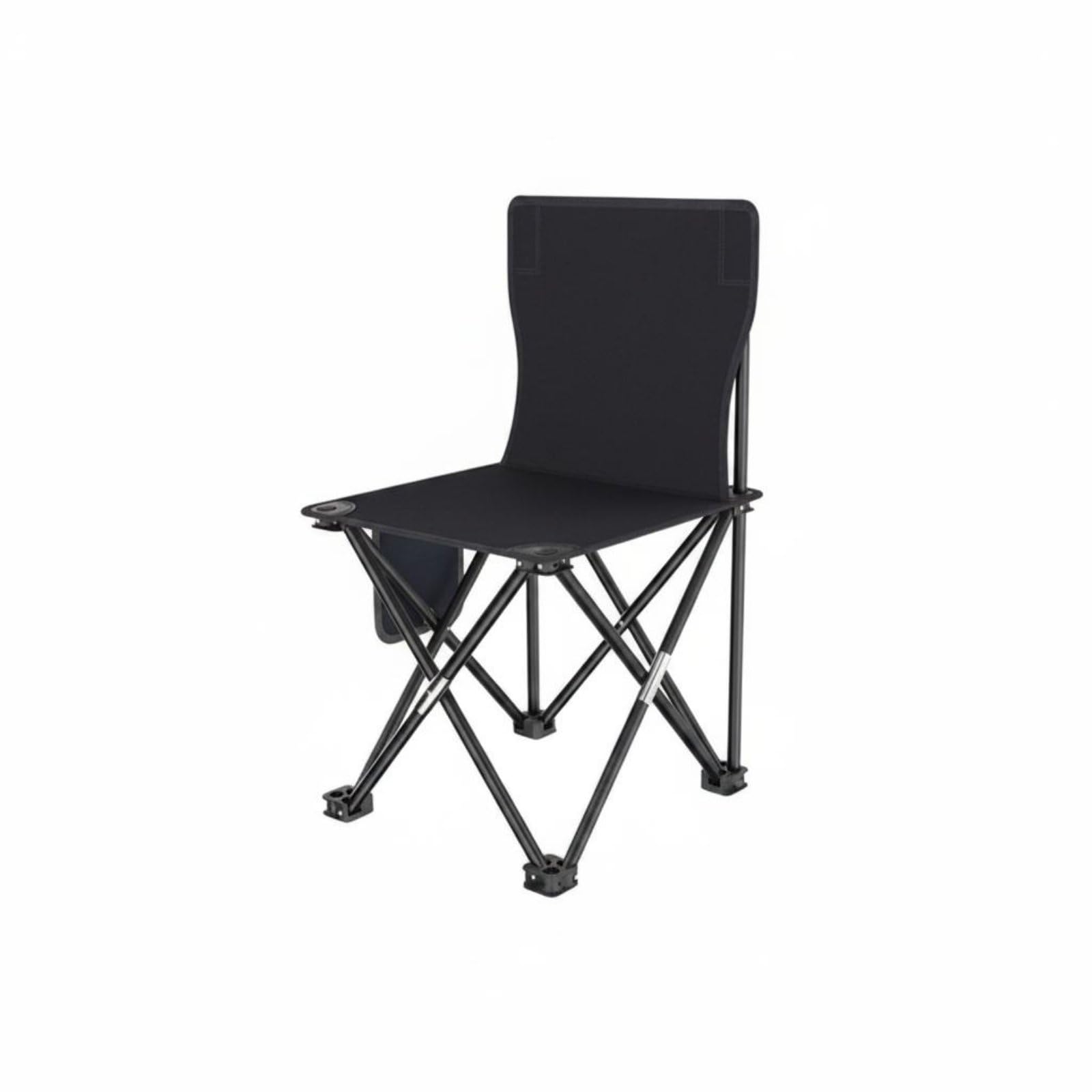 Sedile Pieghevole Sedia Pieghevole Sgabello Pieghevole Sedia Portatile Sedia da Campeggio in Oxford con Telaio in Ferro, Extra Grande 42x42x72 Cm, Nero
