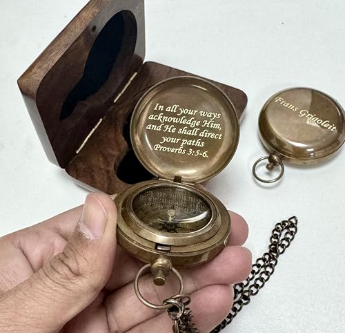Brújula personalizada de latón grabada miniatura 5