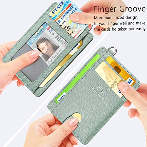 FurArt Slim Minimalist Wallet, Front Pocket Wallets, RFID Blocking, Credit Card Holder for Men & Women-Seaweed3