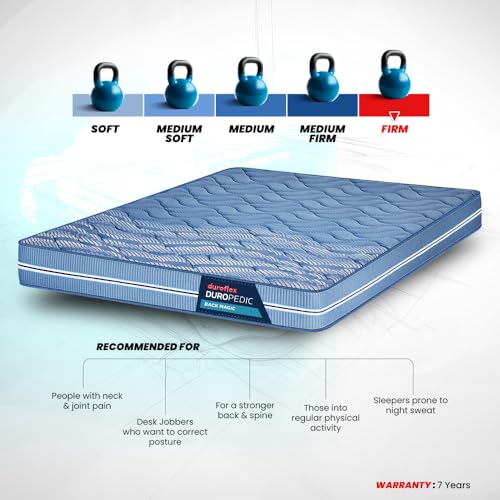 Image of Duroflex Back Magic - Doctor Recommended Orthopaedic High Density Coir, 6 Inch Single Size Firm Mattress for Back Support & Posture Alignment (72x30x6 Inch) Blue