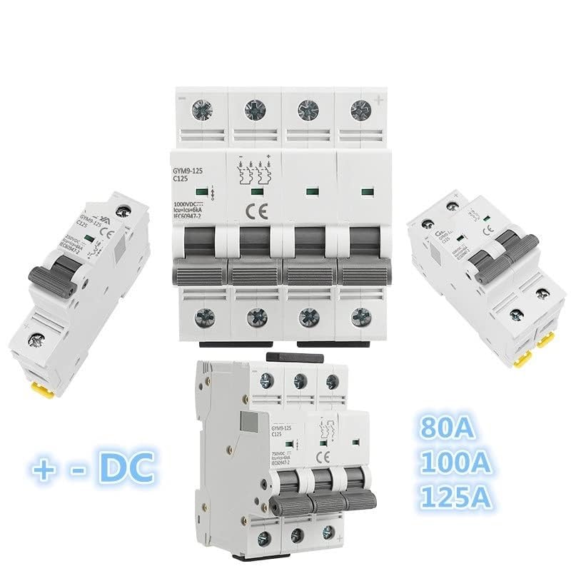 Wyłącznik automatyczny GYM9-125 DC jednofazowy mini wyłącznik automatyczny 80A 100A 125A 1P Szerokość przełącznika 17,8 mm 250 V DC 6KA 1 szt. (125A)