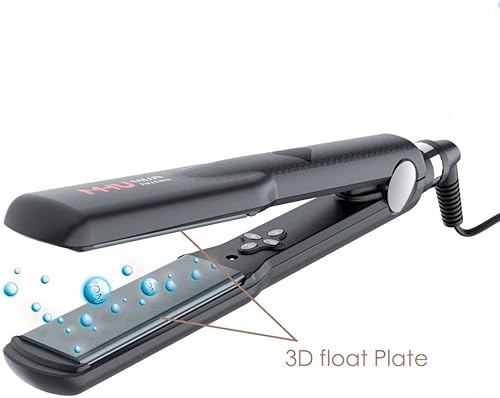 Miniatura 3 de Plancha de pelo de doble voltaje de 1.25 pulgadas con queratina y revestimiento de cerámica, placa ancha de calentamiento rápido (285F-450F),