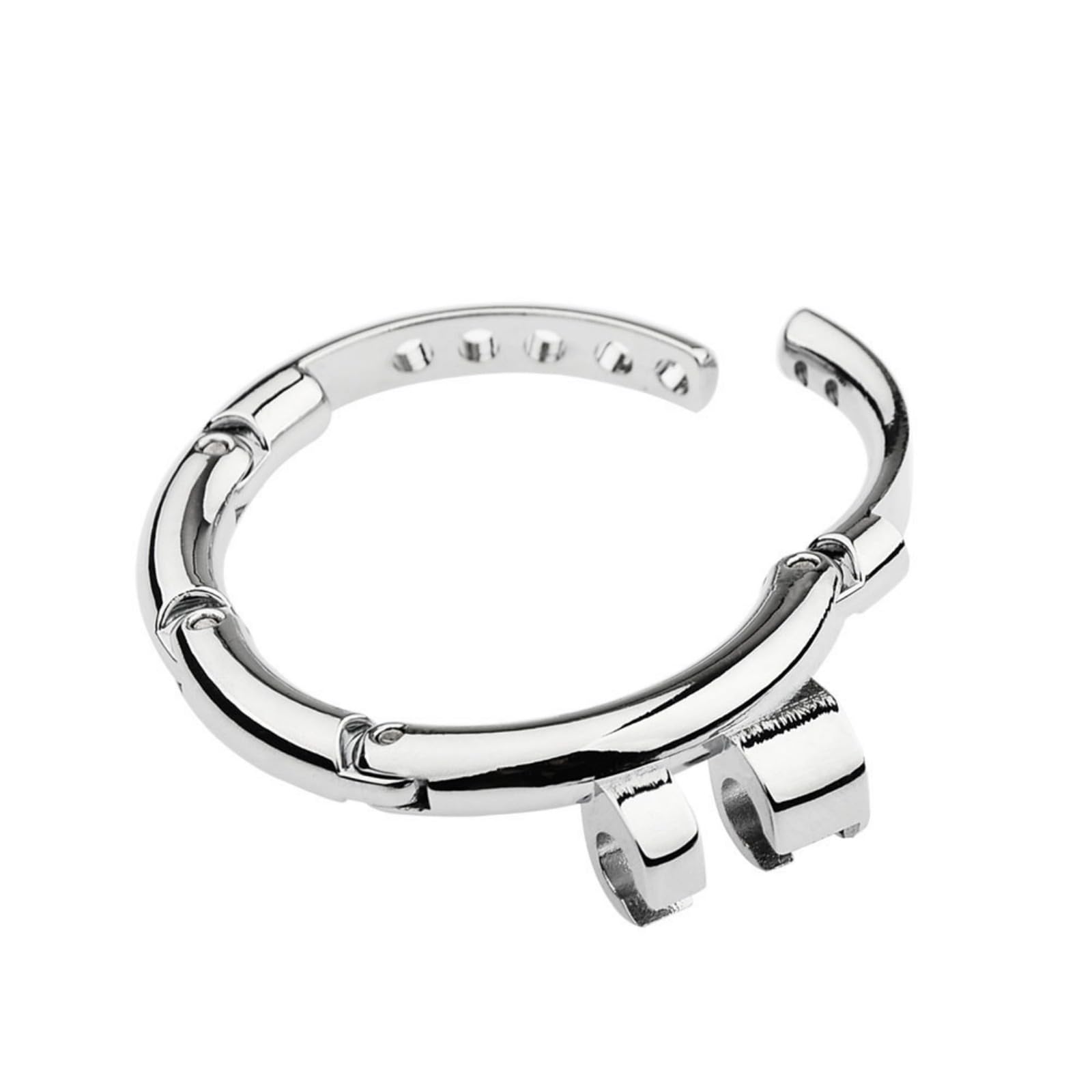 Cages de Chasteté en Métal avec Anneaux Réglables en 5 Tailles Sex Toys Chastity Cage Respirante avec Serrure Dissimulée Cage Chastetée en Acier Inoxydable pour Attacher le Pénis d'un Homme (C)