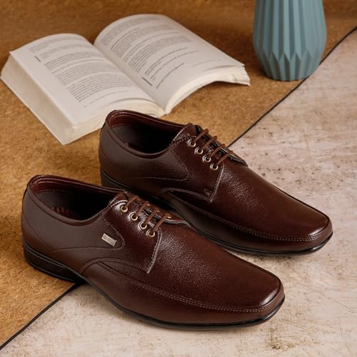 Image of NOBILITY Faux Leather Black Formal Lace Up Shoes for Men || Comfortable Walking || Classic Design || Breathable | Slip Resistant