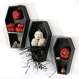Coffin Shelf Floating to Display Creepy Collections – Goth Room Decor Aesthetic with Coffin...