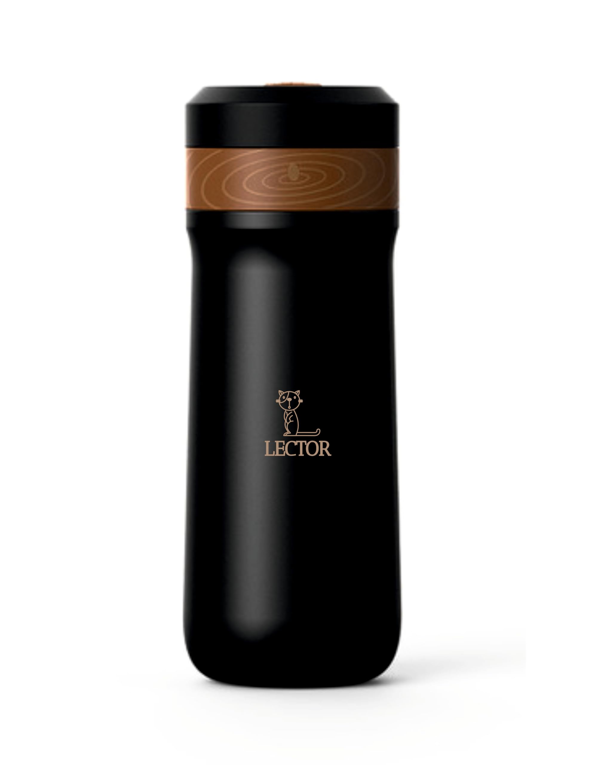LECTOR French Press Travel Coffee Maker |Double Mesh Steel Filter for Smooth Brew |Portable, Compact & Lightweight | Spill-Proof, Ideal for all Office Goers, Use at Home, Office & Travel (Black) 320ML-image-20