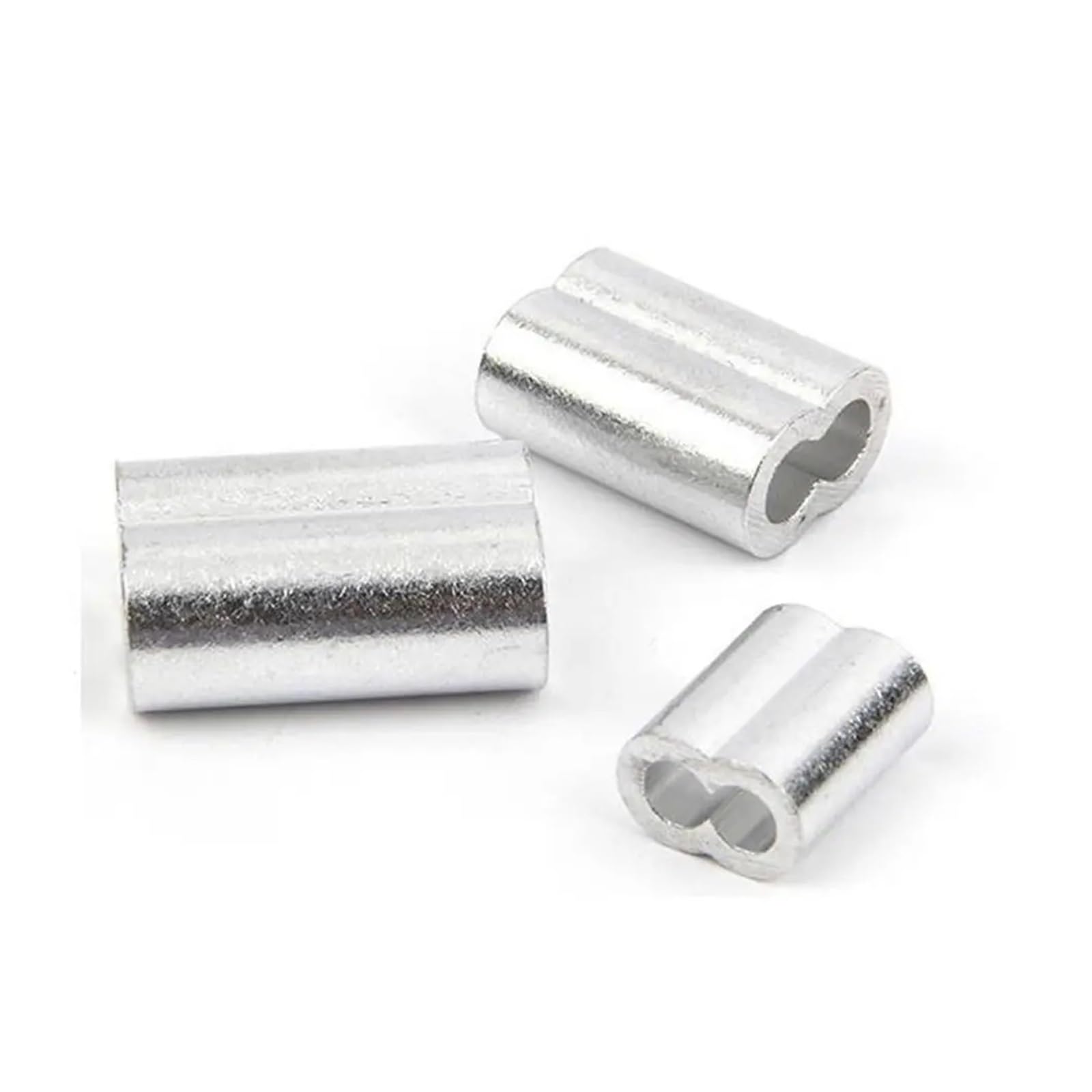 Manicotti a crimpare in alluminio a doppio foro, Ghiere for cavi in ​​alluminio a forma di 8 con doppio foro, confezione argento di diverse misure(M6)