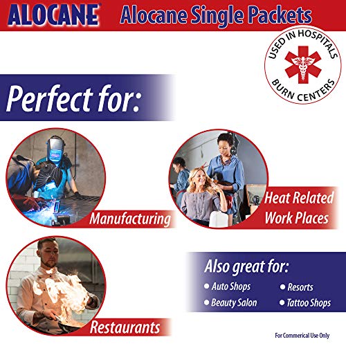 Alocane® Emergency Burn Gel Maximum Strength 4% Lidocaine Individual Use Packets,Commercial Grade, For Restaurants, Manufacturing, Other Heat Related Work Environments, For Commercial Use Only, 24 Ct #TOP6