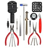 18PCS Watch Case Opener Knife/Spring Bar Pins/Screwdriver/Jewelry Magnifier Tool Kit (18pcs kit)