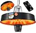 KESSER® Deckenheizstrahler Heizpilz Infrarot-Heizstrahler 2500W Terrassenstrahler mit Fernbedienung Quarzstrahler | LED Licht | Decke | Infrarotstrahler | mit Kette + Karabinerhaken Carbon-Heizelement