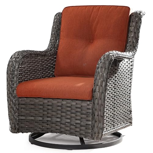 Bed Bath & Beyond Cozywor Brown Wicker Patio Swivel Rocking Chair Red