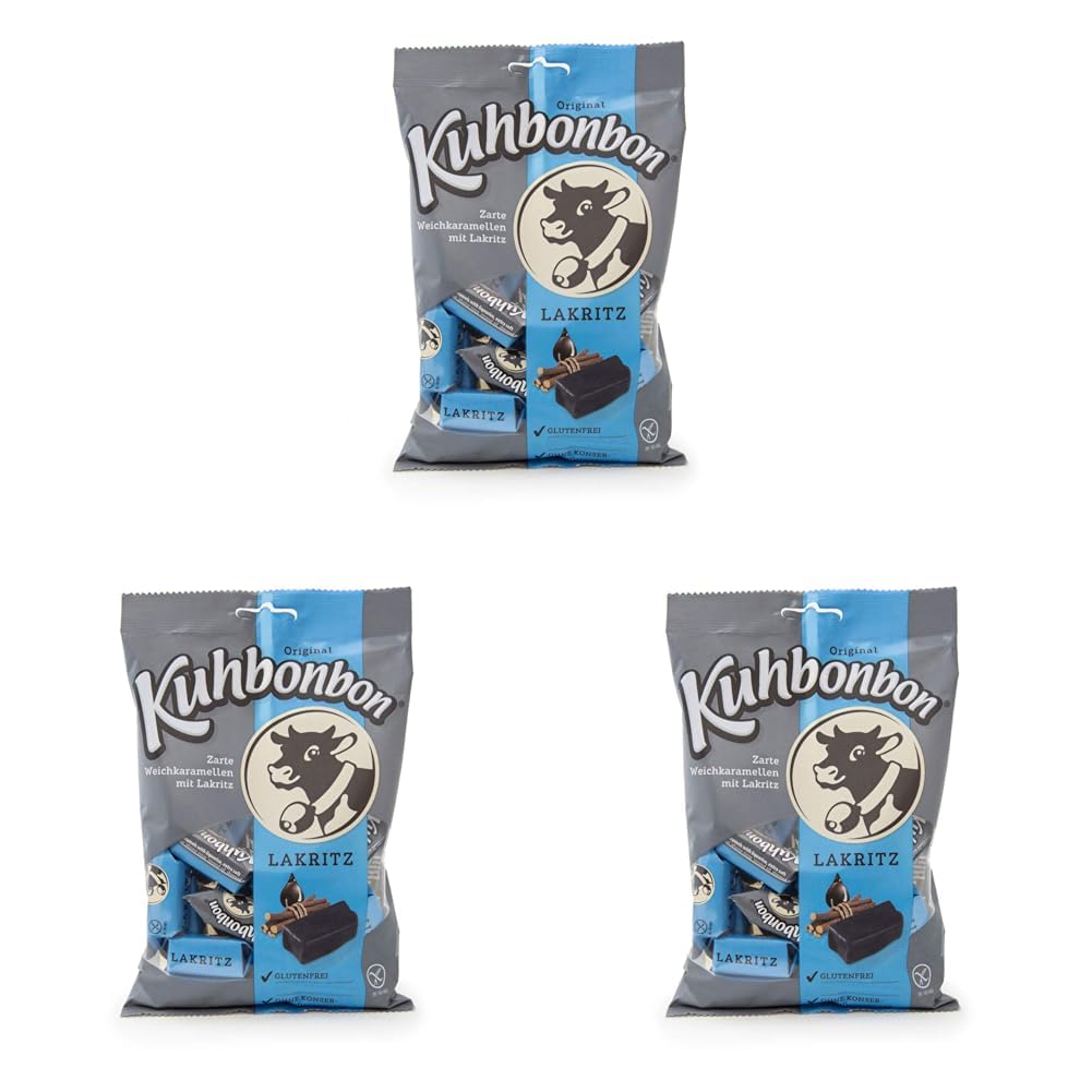 Kuhbonbon Lakritz, 200 g (Packung mit 3)