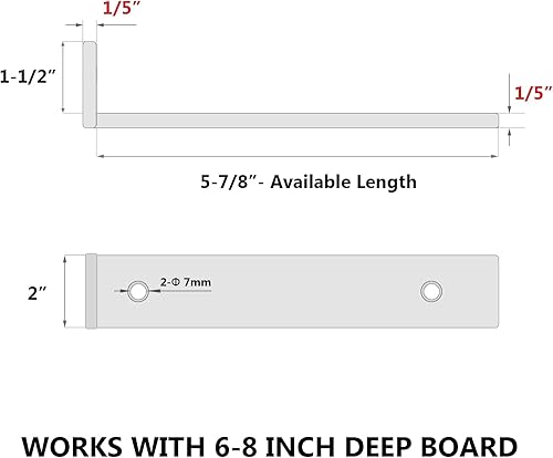 Miniatura 2 de Paquete de 6 soportes flotantes de 6 pulgadas, soporte de estantes ocultos resistentes para estantes pequeños, estante de cocina, estante de