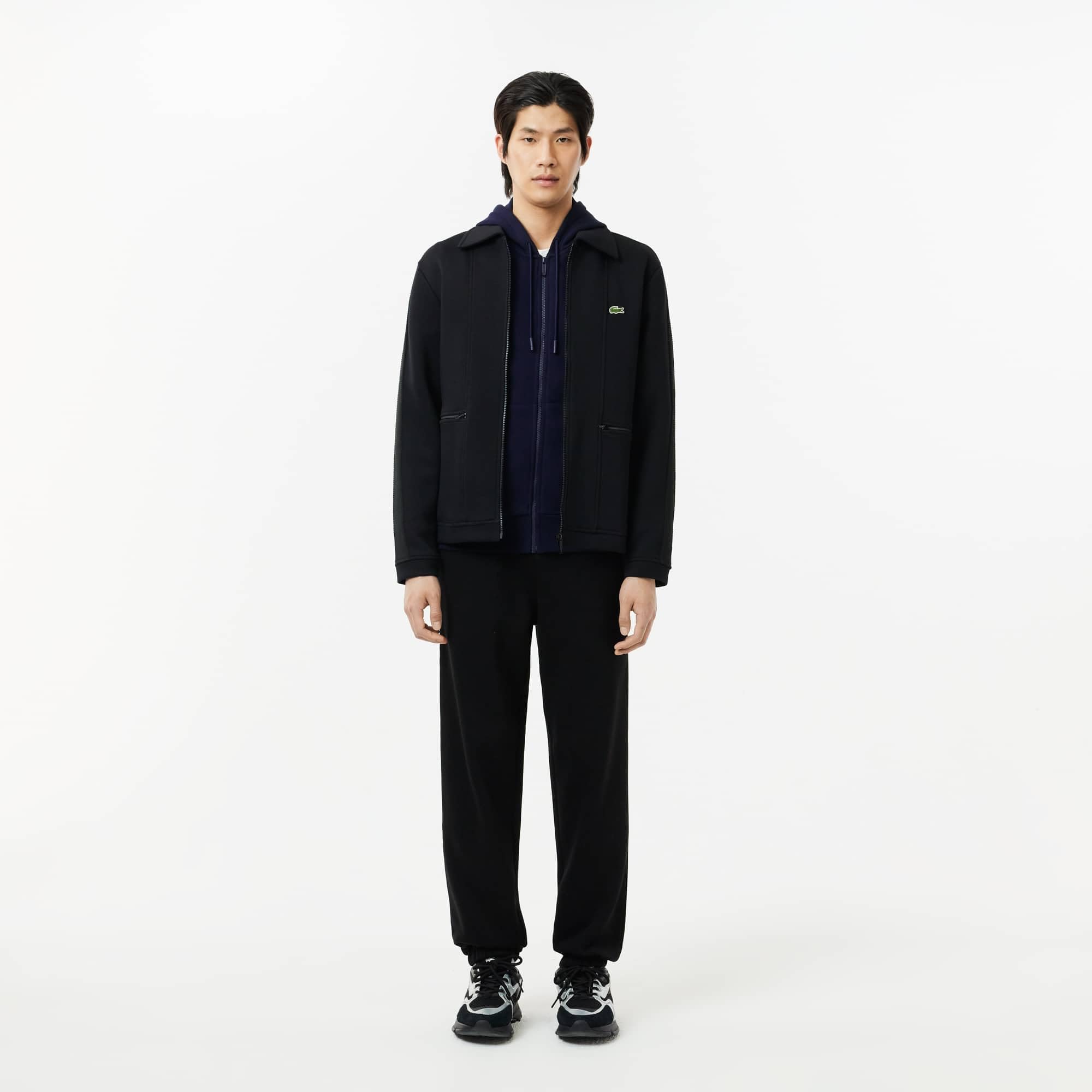 Lacoste Herren Long Sleeve Solid Pop Over Fleece Hoodie Kapuzenpullover (1er Pack)