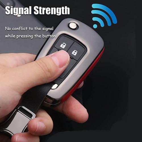 Miniatura 6 de HIBEYO Funda para llavero Chevrolet Camaro Cruze Equinox Malibu SS Sonic Spark Volt Aveo Epica, Buick Lacrosse Encore GL8, Negro Negro