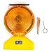 (One Ea) RK Safety BLIGHT-ST Solar Rechargeable Barricade Amber LED Warning Lights | Traffic signal Flashing 2-Sided Visibility, Type A/C, 3-Way Operation Switch | W/Switch Pin and Bolt