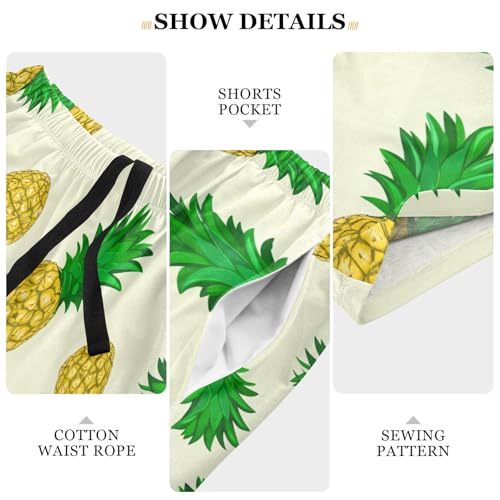 Fruit Beige Pajama Shorts for Men Lounge Pants Sleeping Shorts Men Pajama Shorts with Pockets, S-XXL4