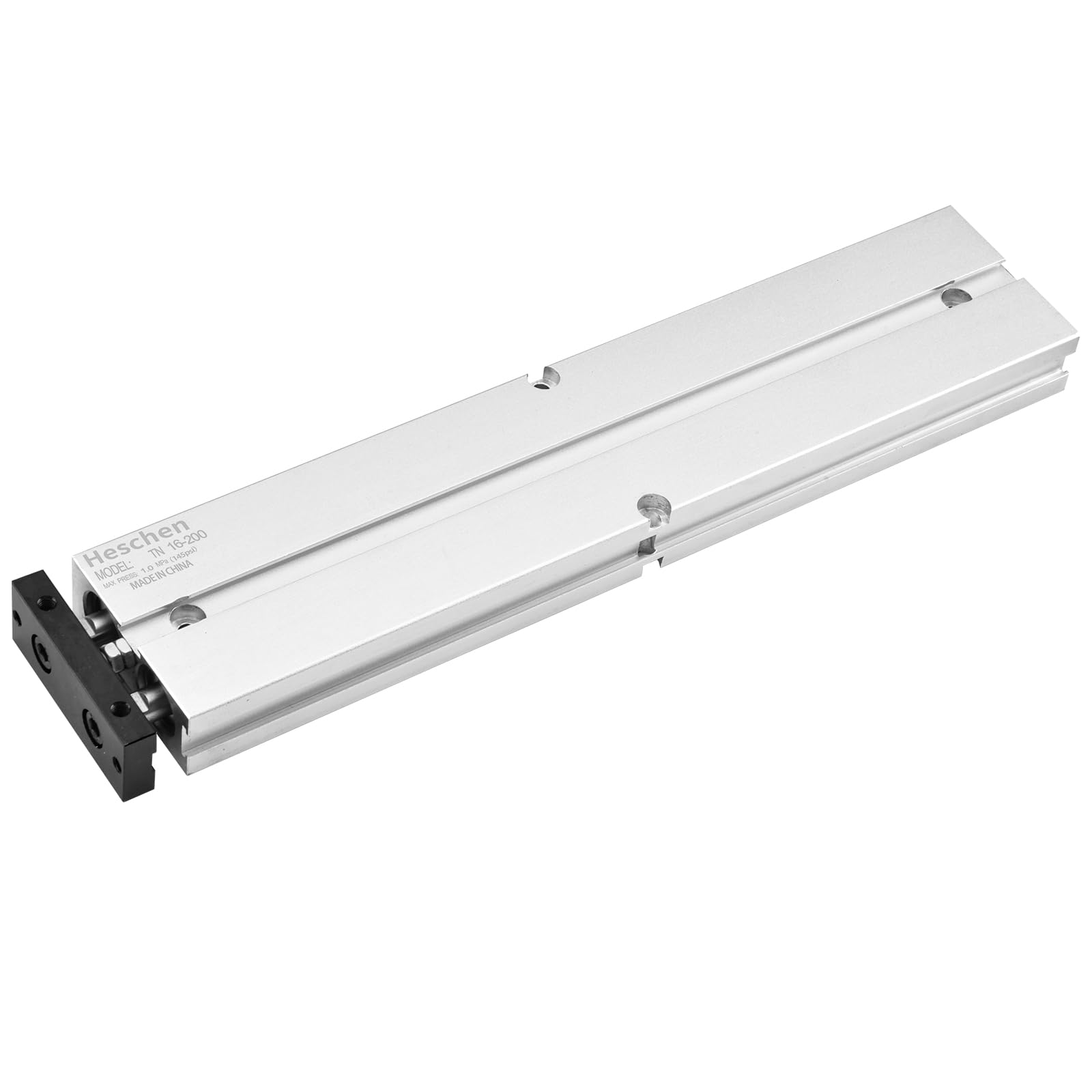 Heschen Cylindre pneumatique TN16-200 (TDA16-200), alésage 16 mm, cylindre pneumatique en aluminium à double tige, avec aimant (course: 200 mm)