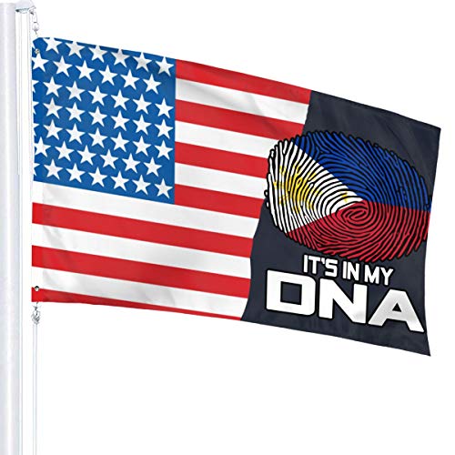 Drapeau 3 X 5 Philippines It's In My DNA 100% Polyester Monocouche Translucide Drapeaux 90 X 150CM - Bannière 3' X 5'